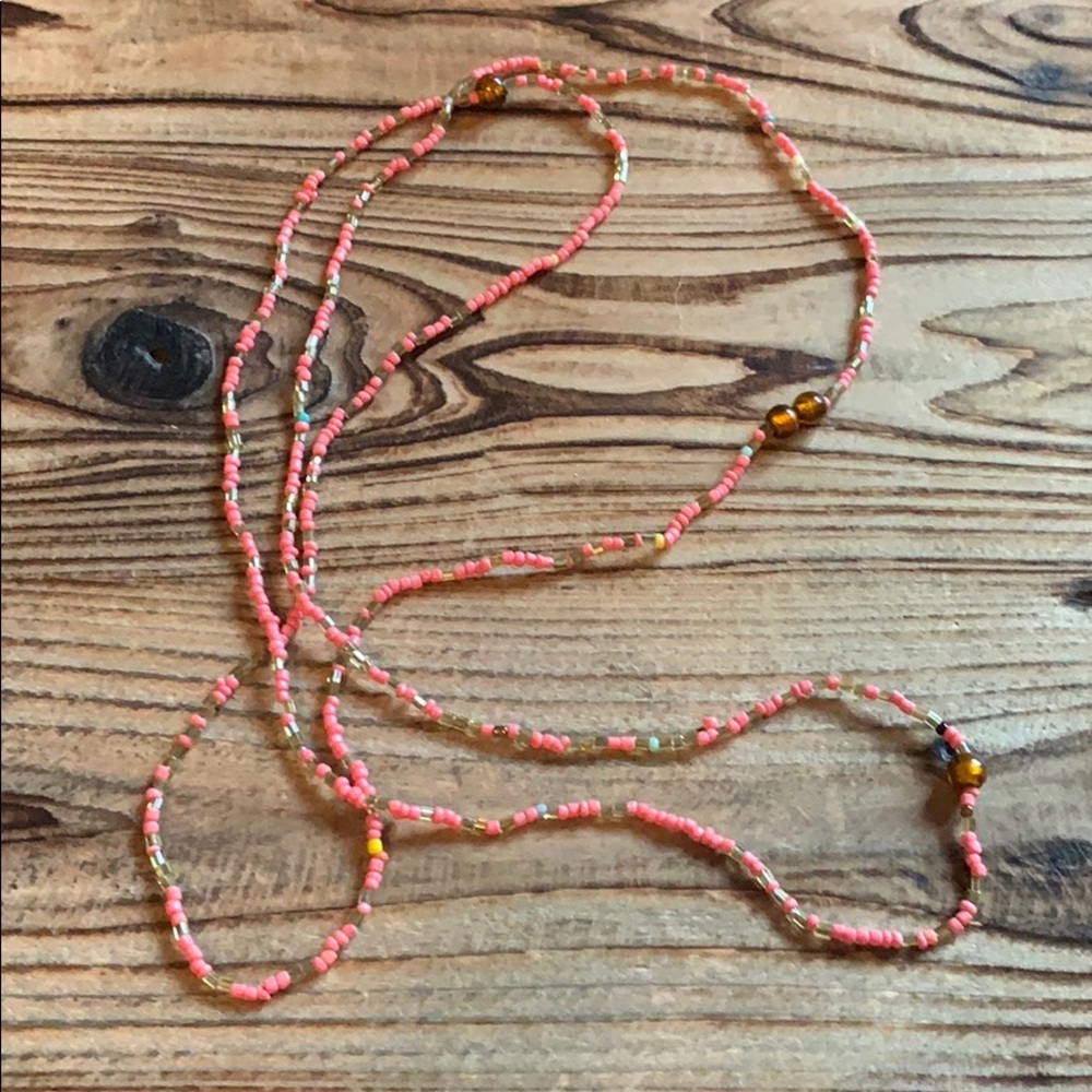 Simple orange and gold necklace (long)